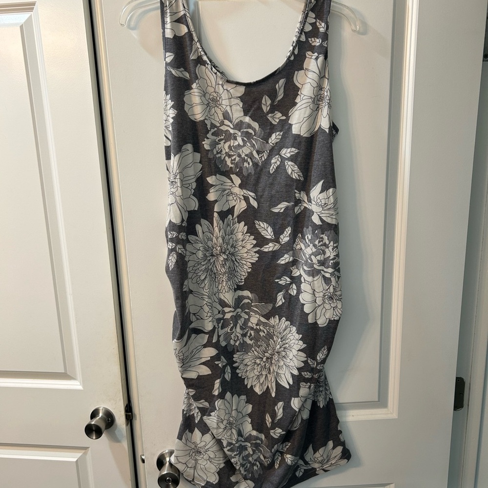 Amazon Gray Floral Midi Dress